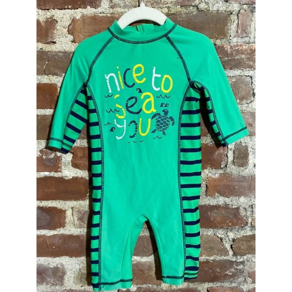 Green Rash Guard 18-24M One Piece Suit Marks & Spencer UPF 40 +